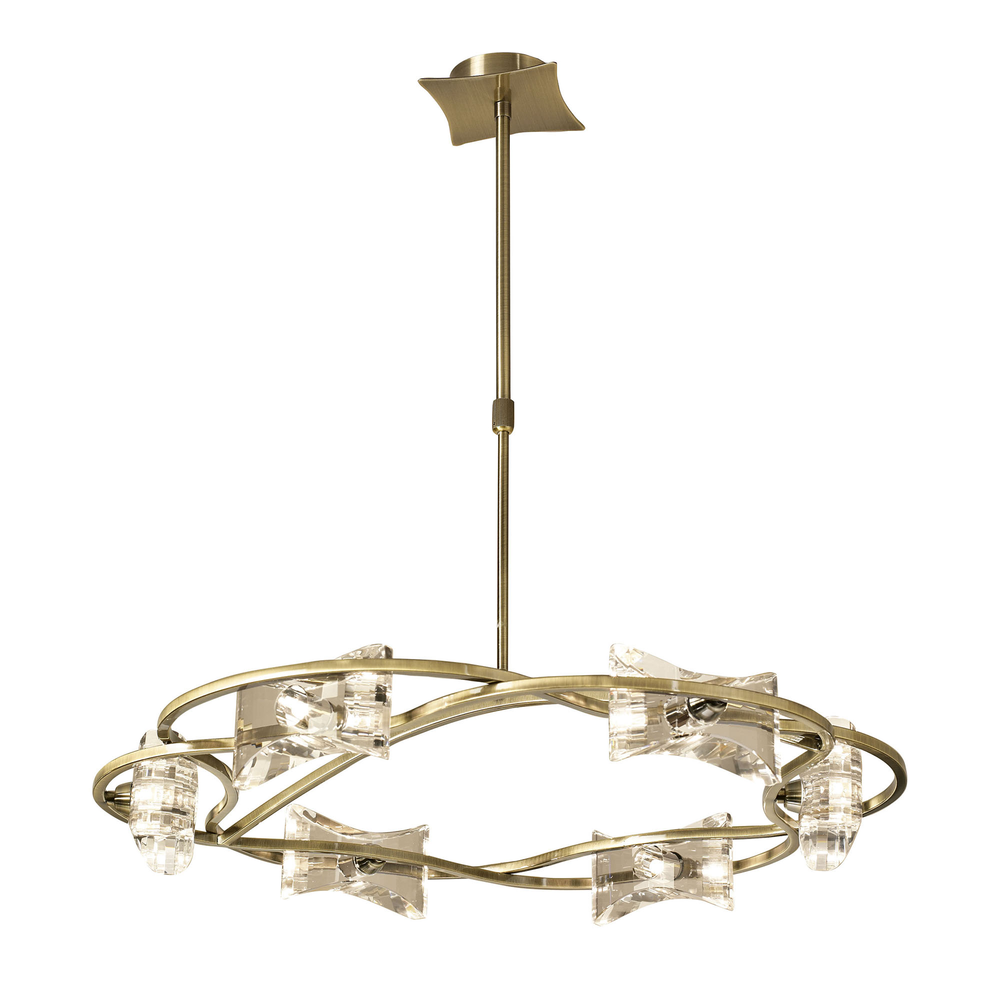 Kromo Antique Brass Ceiling Lights Mantra Ring Pendants